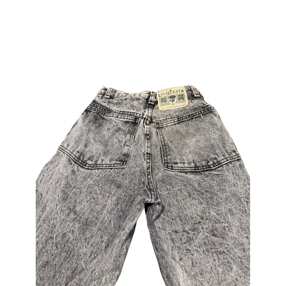 Rare Los Questa Vintage High Waisted Acid Wash Mom Jeans Grey Black Button Fly - Picture 3 of 11